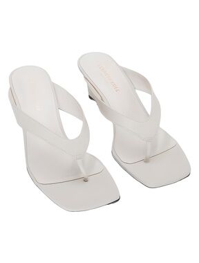 Kenneth Cole New York Susannah Tan Ecru Leather Wedge Sandals Size 9M